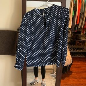 Blue and white blouse